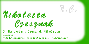 nikoletta czesznak business card